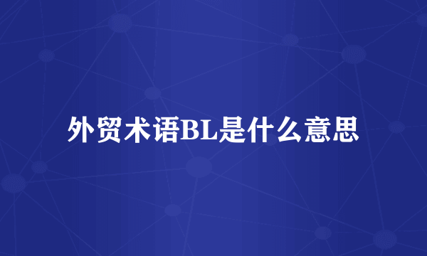 外贸术语BL是什么意思