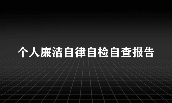个人廉洁自律自检自查报告