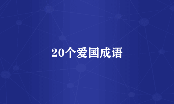 20个爱国成语