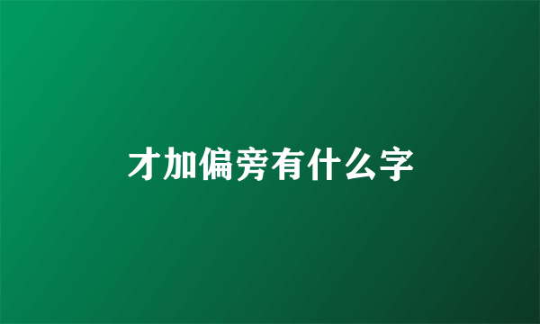 才加偏旁有什么字