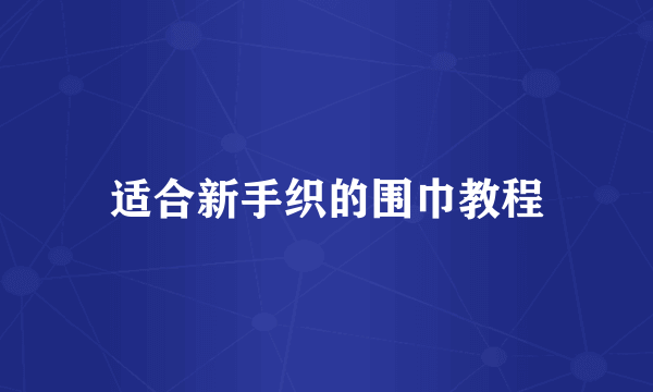 适合新手织的围巾教程