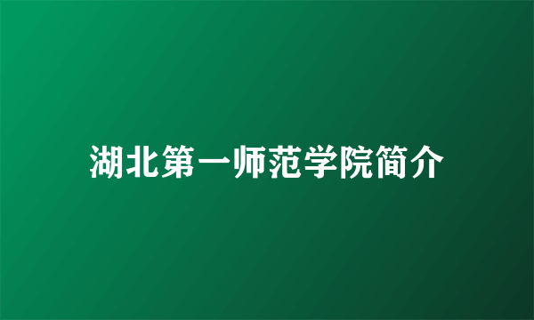 湖北第一师范学院简介