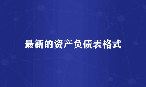 最新的资产负债表格式