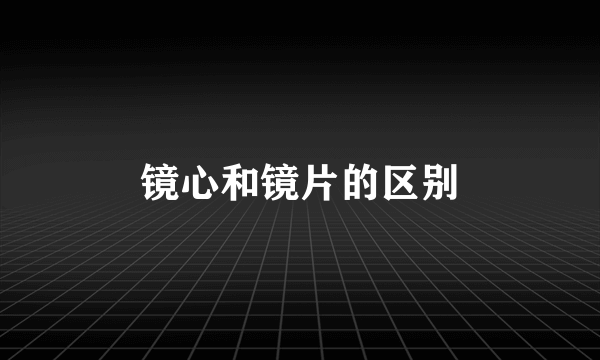 镜心和镜片的区别