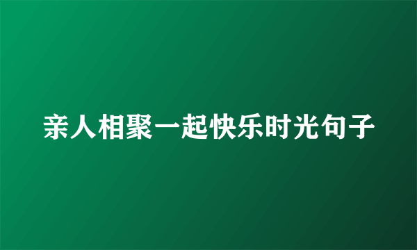 亲人相聚一起快乐时光句子