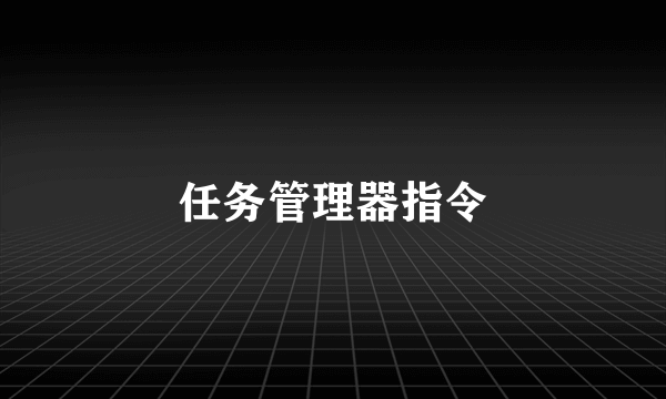 任务管理器指令