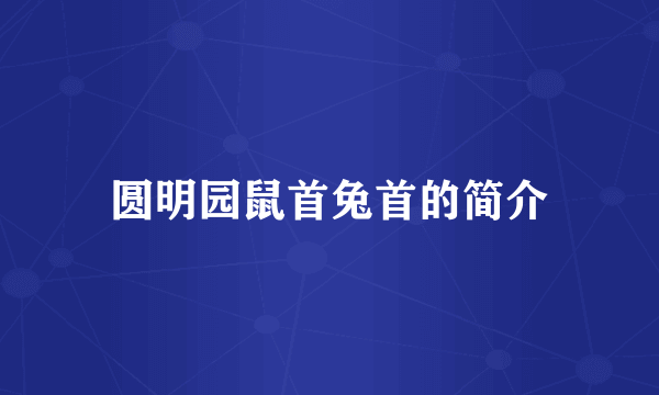圆明园鼠首兔首的简介