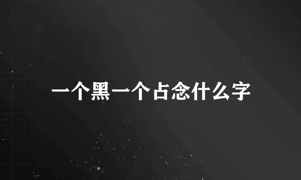 一个黑一个占念什么字