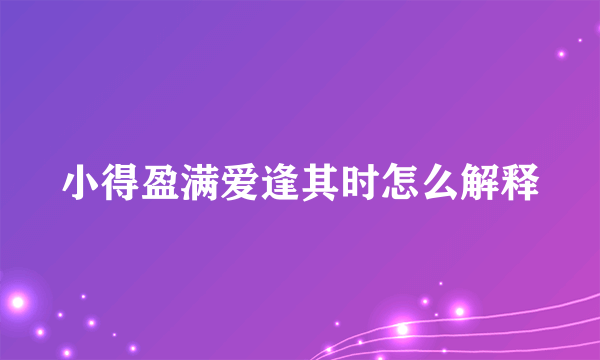 小得盈满爱逢其时怎么解释