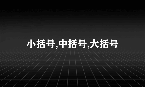 小括号,中括号,大括号