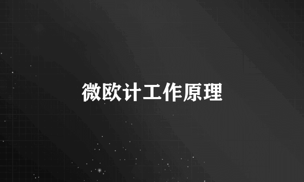 微欧计工作原理