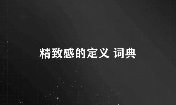 精致感的定义 词典