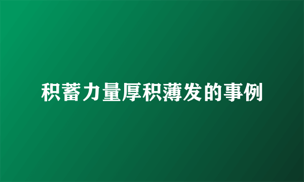 积蓄力量厚积薄发的事例