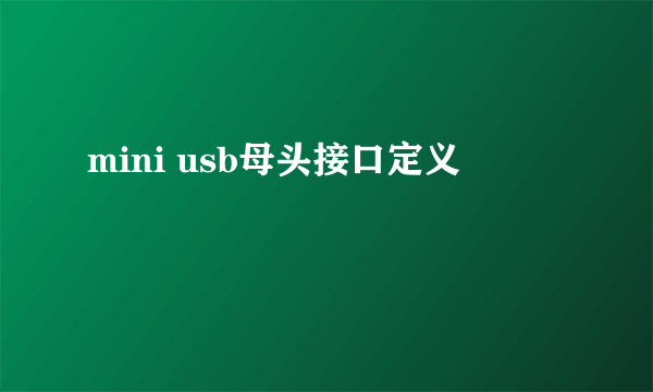 mini usb母头接口定义
