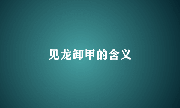 见龙卸甲的含义