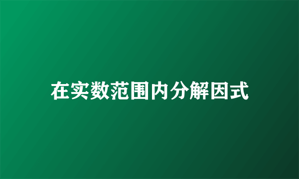 在实数范围内分解因式