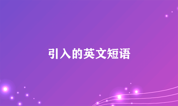 引入的英文短语