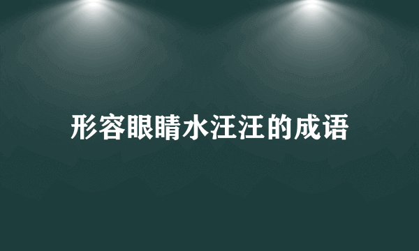 形容眼睛水汪汪的成语