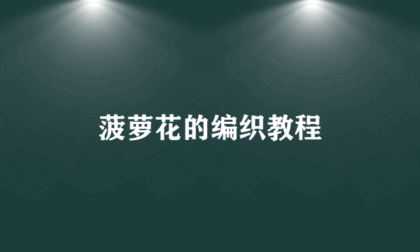 菠萝花的编织教程