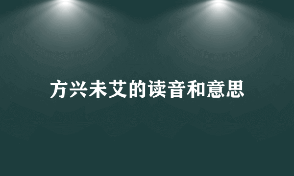 方兴未艾的读音和意思