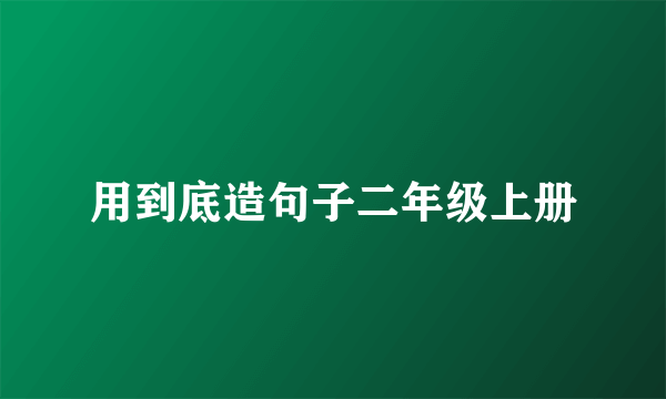 用到底造句子二年级上册