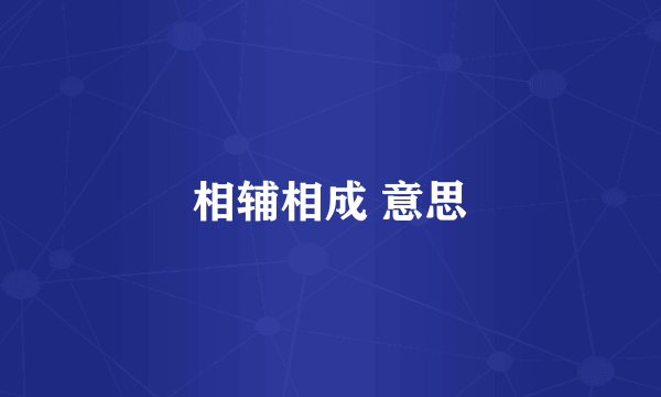 相辅相成 意思