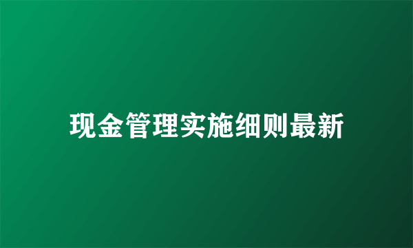 现金管理实施细则最新