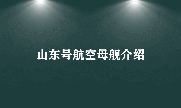 山东号航空母舰介绍