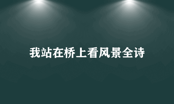 我站在桥上看风景全诗