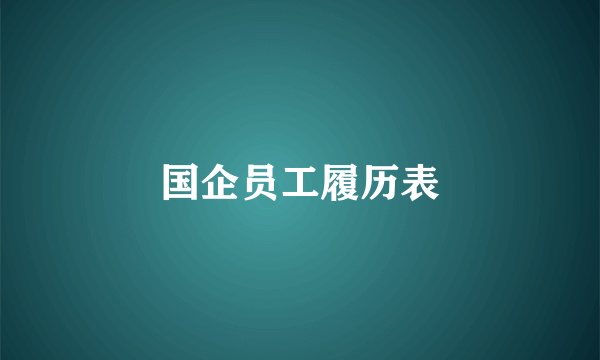 国企员工履历表