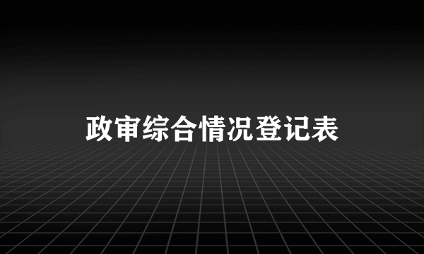 政审综合情况登记表