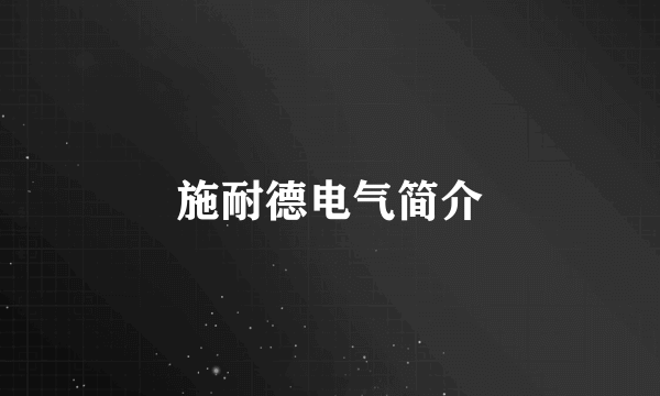 施耐德电气简介
