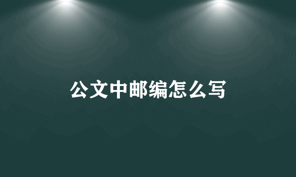 公文中邮编怎么写