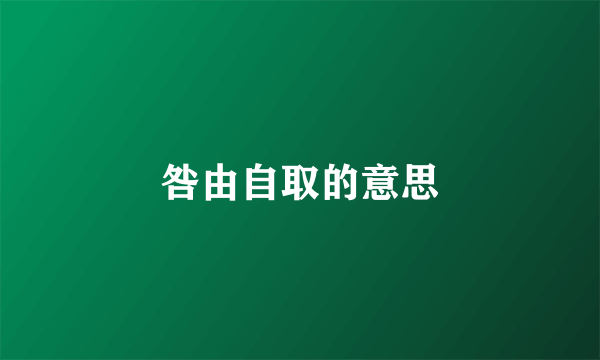 咎由自取的意思