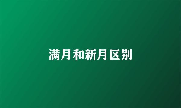 满月和新月区别