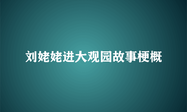 刘姥姥进大观园故事梗概