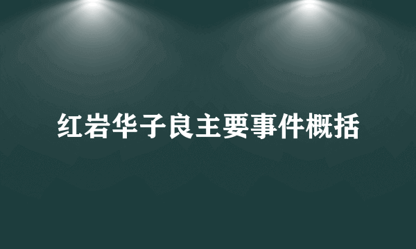 红岩华子良主要事件概括