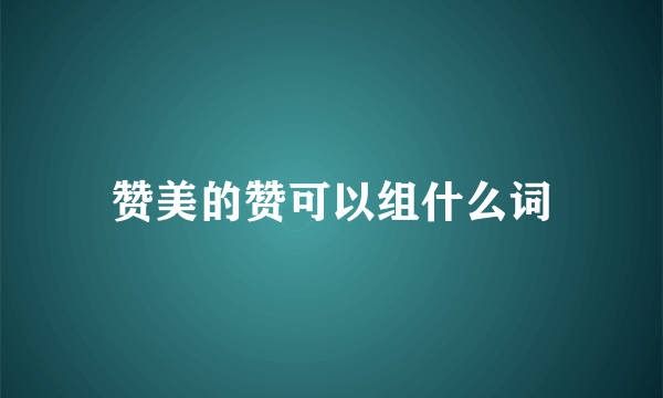 赞美的赞可以组什么词