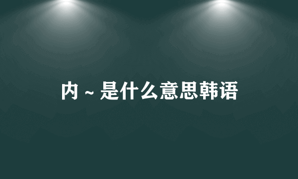内～是什么意思韩语