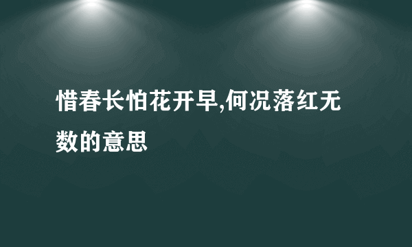 惜春长怕花开早,何况落红无数的意思