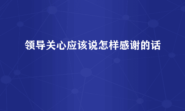 领导关心应该说怎样感谢的话