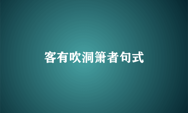 客有吹洞箫者句式