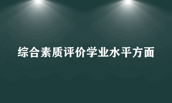 综合素质评价学业水平方面