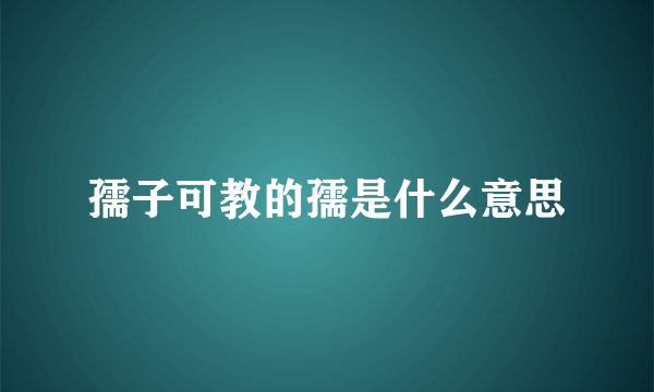 孺子可教的孺是什么意思