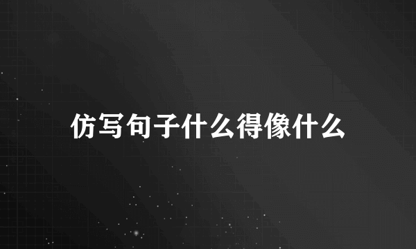仿写句子什么得像什么
