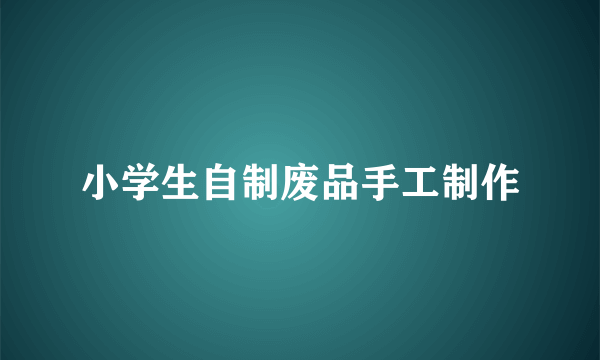 小学生自制废品手工制作