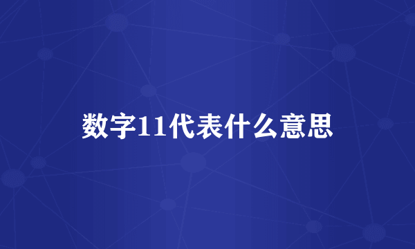 数字11代表什么意思