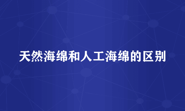 天然海绵和人工海绵的区别