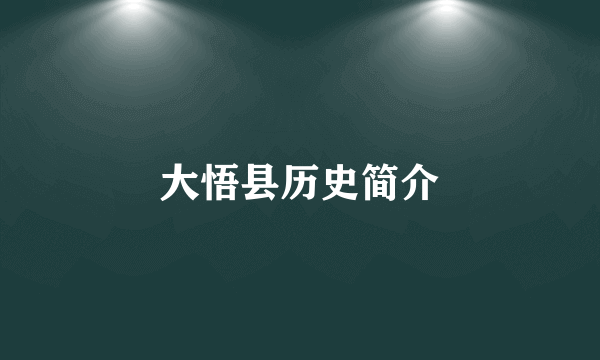 大悟县历史简介