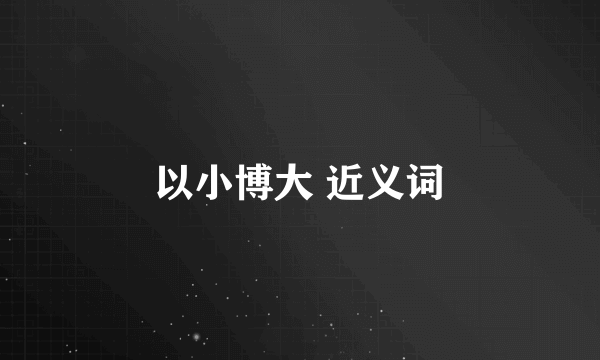 以小博大 近义词